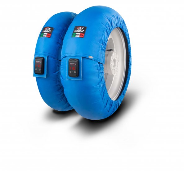 CAPIT - SUPREMA VISION TYRE WARMERS MOTORBIKE / MOTORCYCLE BLUE - Click Image to Close