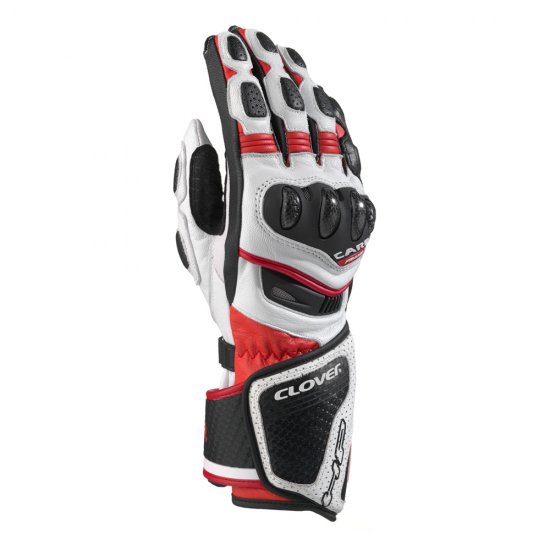 RS-8 Kangaroo Leather Race Track Glove (Red White) - Click Image to Close