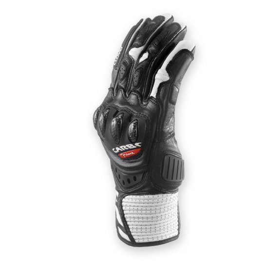 RSC-3 Cow Goat Short Leather Carbon Glove (Black White) - Click Image to Close