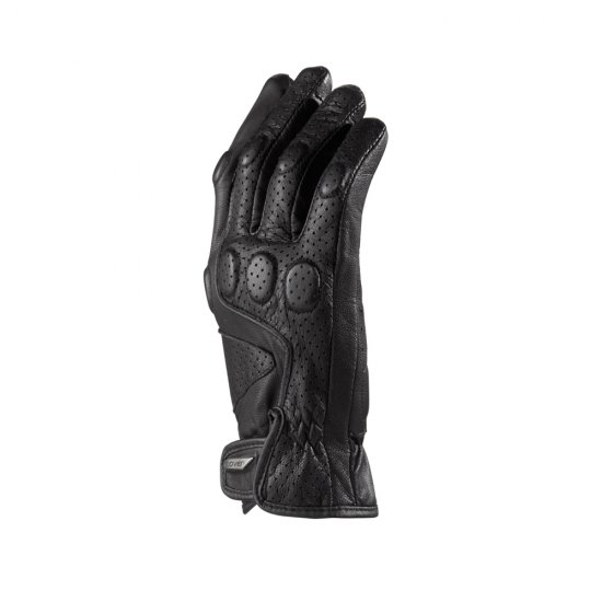 TAZIO Summer Vintage Leather Gloves (N) Black - Click Image to Close