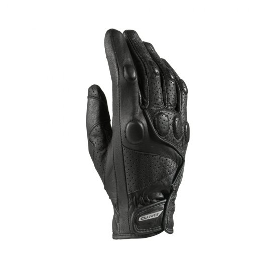 TAZIO Summer Vintage Leather Gloves (N) Black - Click Image to Close