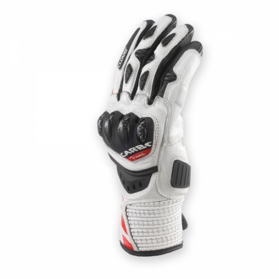 RSC-3 Cow Goat Short Leather Carbon Glove (Red Black White) - Click Image to Close